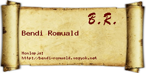 Bendi Romuald névjegykártya